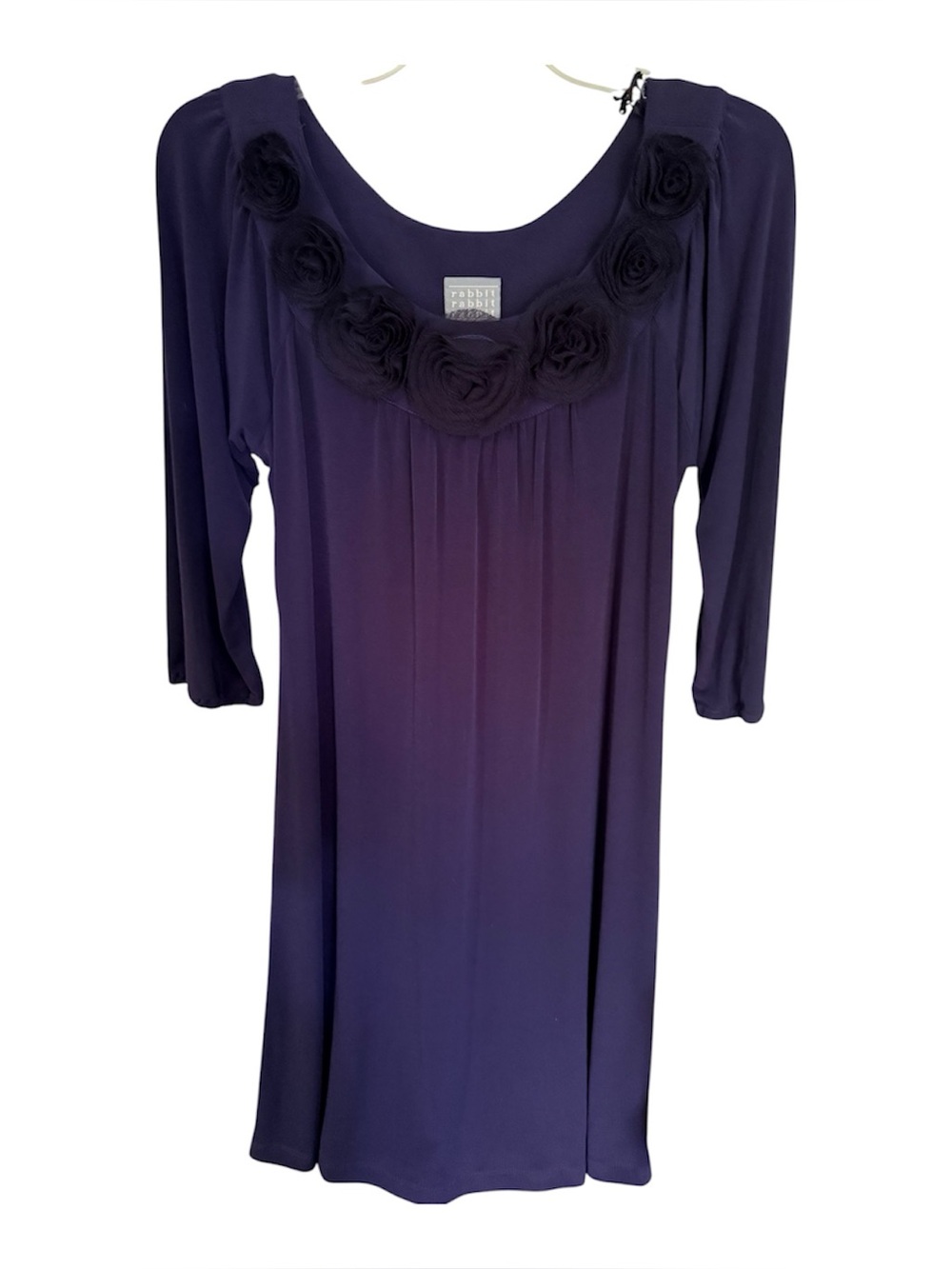 rabbit, rabbit, rabbit Floral Navy Neckline Shift Dress NWT Sz. 8